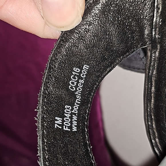 BORN Black Leather & Elastic Ankle Strap + Adj. Velcro toe strap Size 7M VGUC - Picture 10 of 12